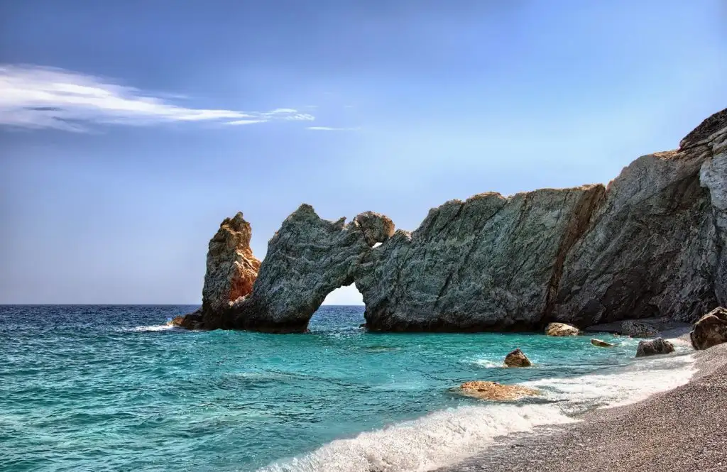 Lalaria beach iconic rock formation